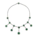 PARURE EN OR, ÉMERAUDES ET DIAMANTS, ANNÉES 50