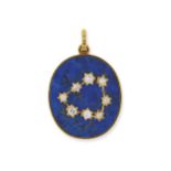 PENDENTIF EN OR, LAPIS-LAZULI ET DIAMANTS, ANNÉES 1970