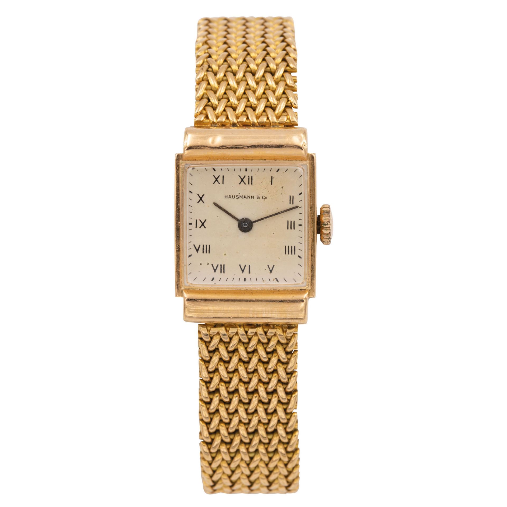 HAUSMANN MONTRE BRACELET EN OR JAUNE - Vers 1960