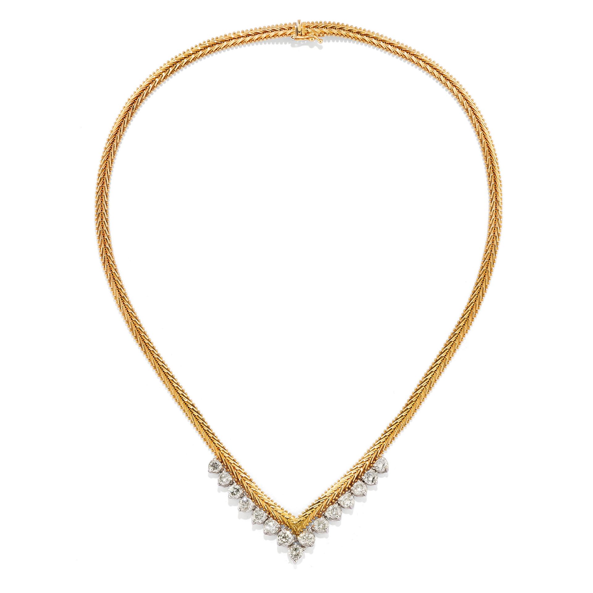 COLLIER SEMI-ARTICULÉ EN OR 14K ET DIAMANTS