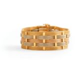 BRACELET BANDEAU EN OR TROIS TONS