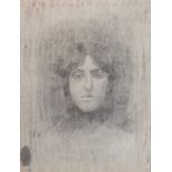 CARLO CORSI (Nizza 1879 – Bologna 1966) “Apparizione”. Carboncino su carta. Cm 63x48,3. Opera