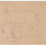 CLETO CAPRI (Bologna 1873 - 1965), attr. “I cavalli di San Marco a Venezia”. Disegno su carta. Cm