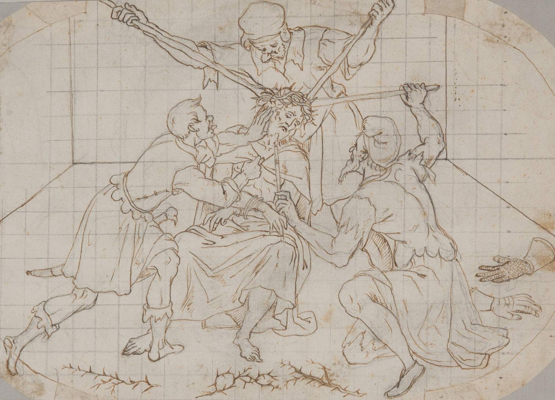 Bartolomeo Passerotti (Bologna 1529 – Roma 1592), attr. “Cristo deriso e percosso”. Disegno su