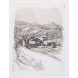 PAOLO MANARESI (Bologna 1908 – 1991) "Paesaggio". Incisione su carta. Lastra: cm 24x18,5. Opera