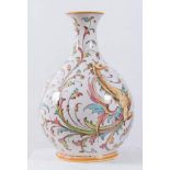 ANGELO MINGHETTI, Bologna, XX secolo. Vaso in ceramica policroma. H. cm 40; diametro cm 25. Sotto la