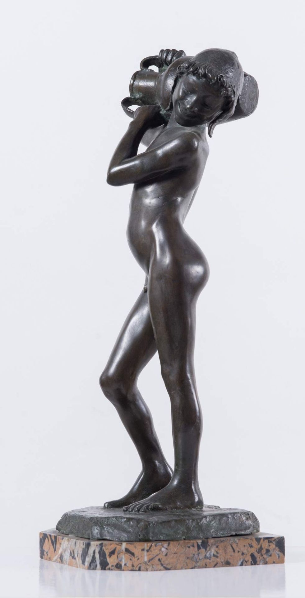 BERNARDO BALESTRIERI (Palermo 1884 - 1965) “Fanciullo”. Scultura in bronzo. Cm 41x18x14. Opera - Bild 2 aus 4