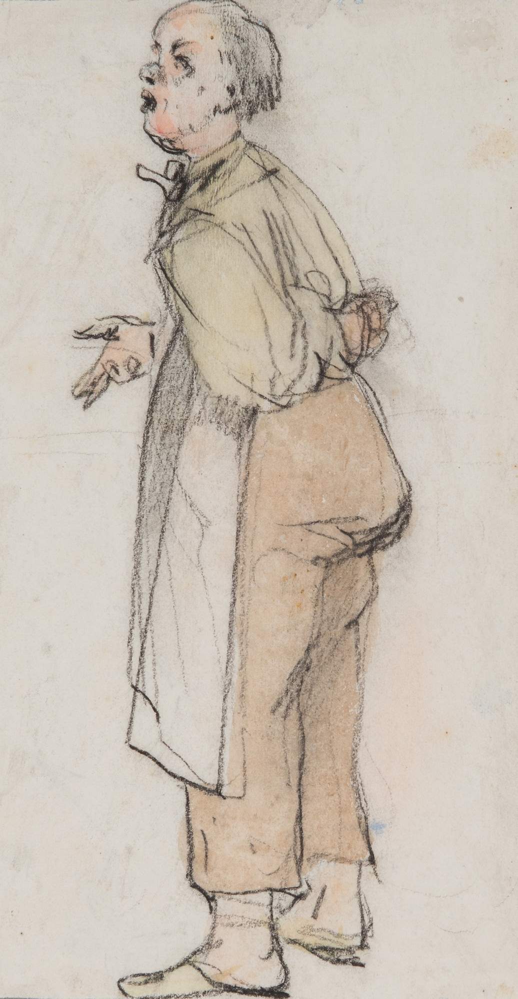 AROLDO BONZAGNI (Cento 1887 - Milano 1918). “Figura”. Disegno con acquerellature su carta. Cm 25,