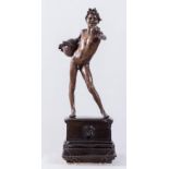 VINCENZO GEMITO (Napoli 1852 – 1929) ), attr. "Fanciullo con anfora". Scultura in bronzo. Cm 54x18,