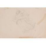 PELAGIO PALAGI (?) (Bologna 1775 - Torino 1860). “Studio per un angelo con turibolo”. Disegno su