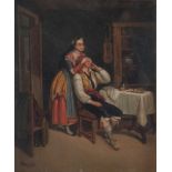 William Weekes, attr. "Great expectations". Olio su metallo. Cm 23x18. Opera firmata in basso a