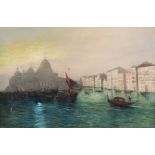 Pittore anonimo del XX secolo. “Veduta del bacino di San Marco”, 1902. Olio su tela. Cm 50,5x76,5.
