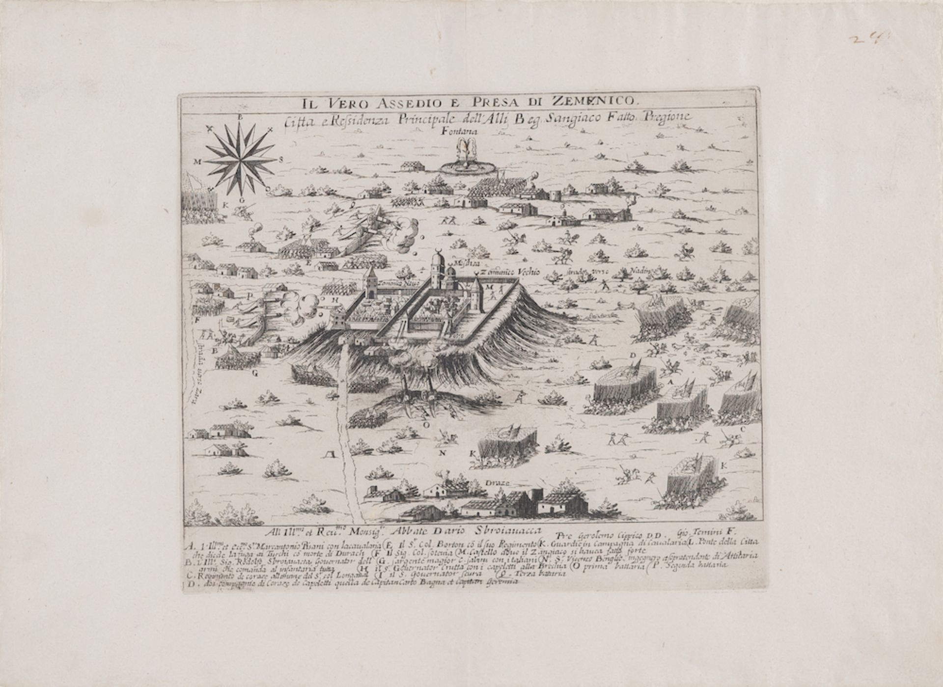 Lotto composto da tre illustrazioni militari. Stampa calcografica. Illustrazione 1: Assedio di Zemun - Bild 4 aus 7