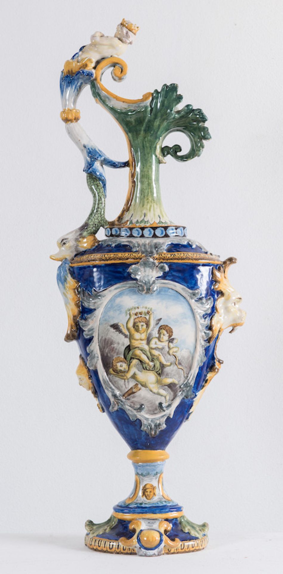 GAETANO BATTAGLIA, Napoli, XIX secolo. Versatoio in maiolica policroma. Prima metà del XX secolo. Re - Bild 3 aus 5