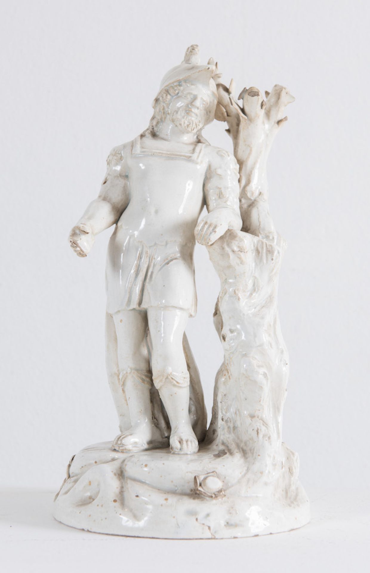 Coppia di sculture in terraglia invetriata bianca. Este, ultimo quarto del XVIII secolo. Rispettivam - Bild 2 aus 9