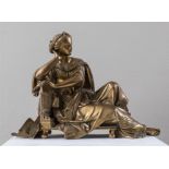 A. CARRIER "Allegoria della musica". Scultura in bronzo. Francia, metà del XIX secolo. Reca firma