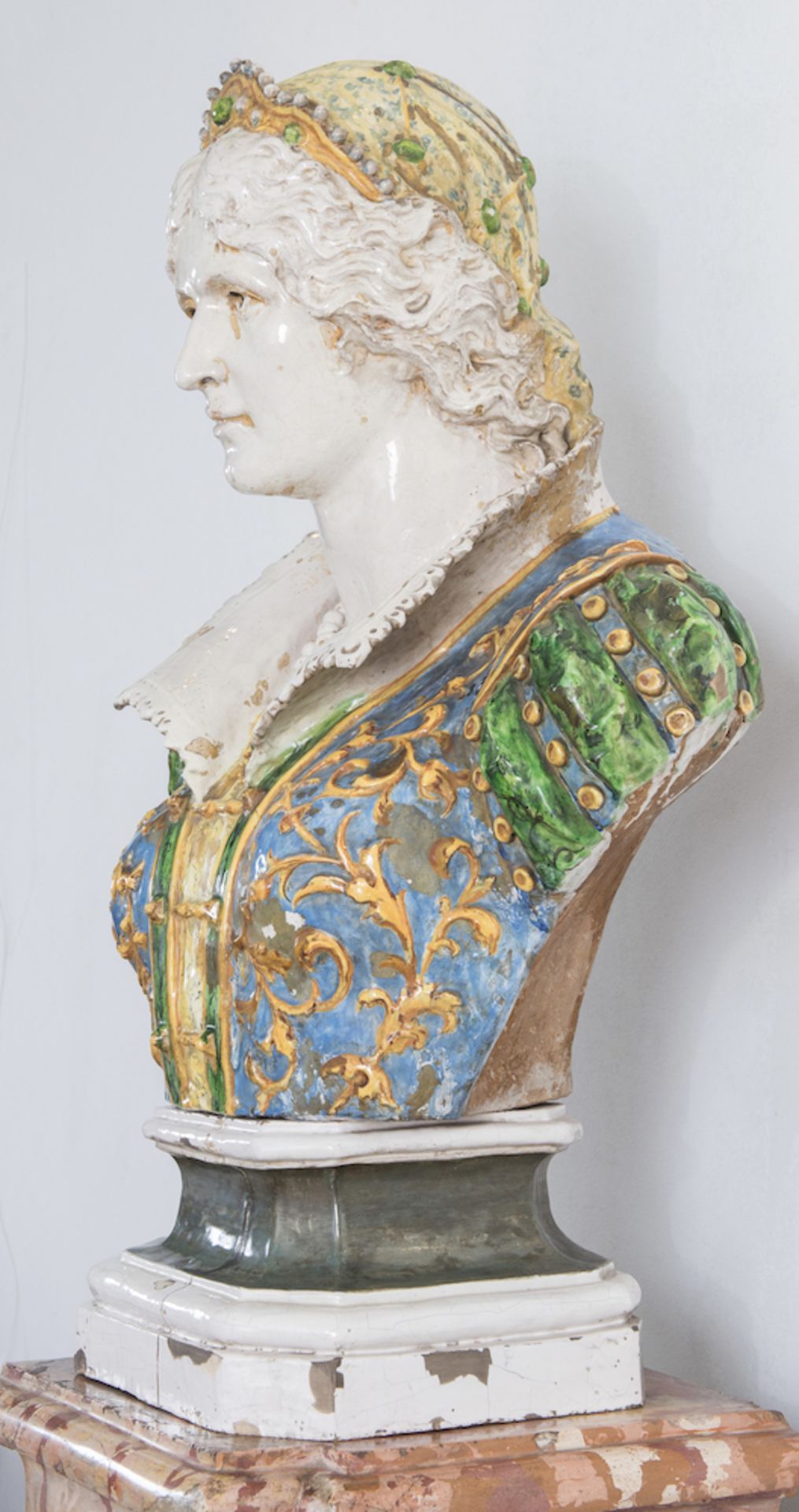 ANGELO MINGHETTI, Bologna, XIX secolo/XX secolo. "Busto di nobildonna". Importante scultura in - Bild 6 aus 7
