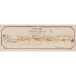 Lotto composto da otto carte da viaggio, in stampa calcografica con interventi ad acquerello