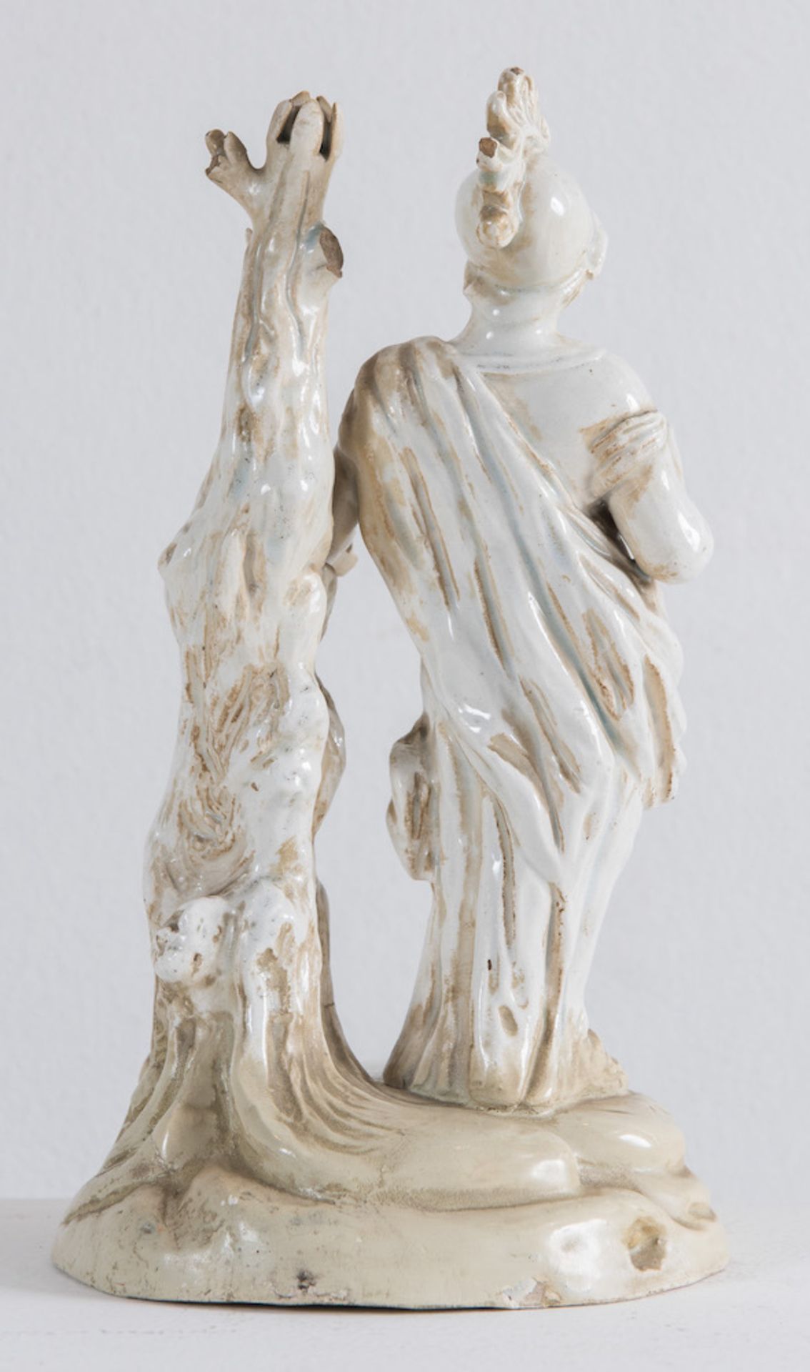 Coppia di sculture in terraglia invetriata bianca. Este, ultimo quarto del XVIII secolo. Rispettivam - Bild 8 aus 9