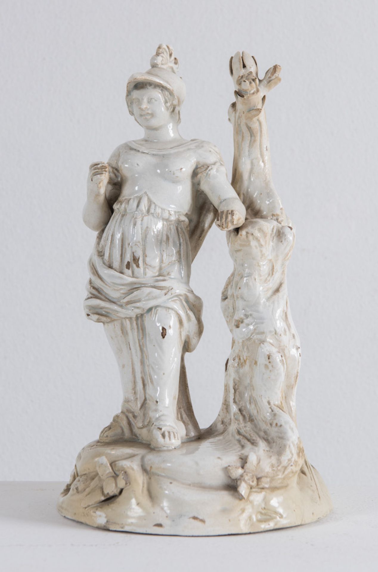 Coppia di sculture in terraglia invetriata bianca. Este, ultimo quarto del XVIII secolo. Rispettivam - Bild 3 aus 9