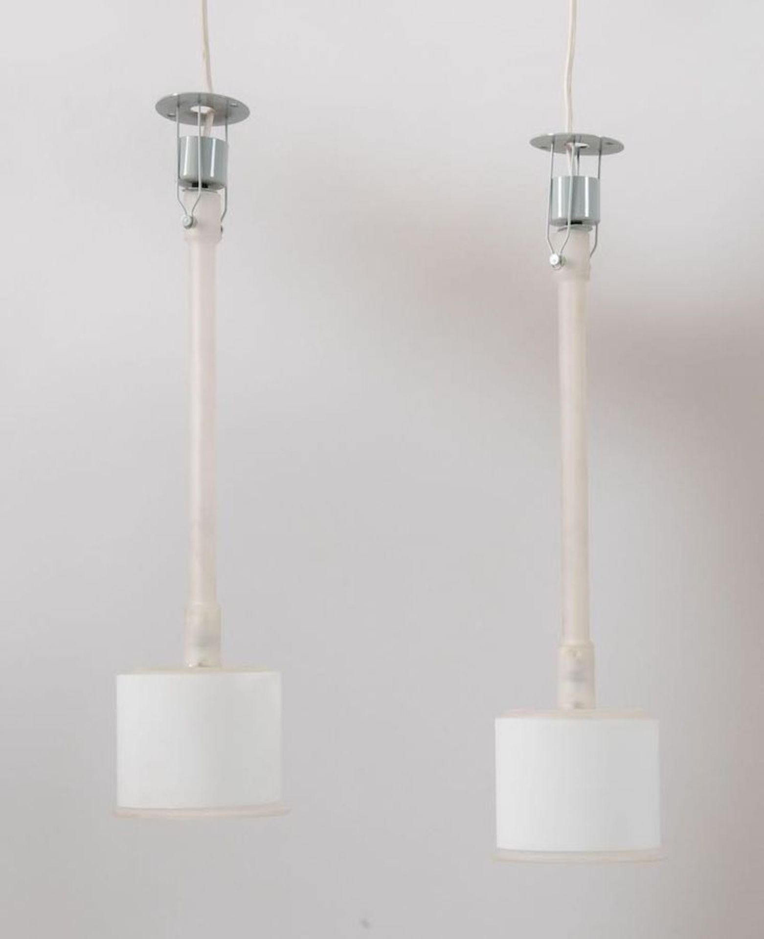 PIERO CASTIGLIONI Coppia di lampadari a sospensione o a parete della serie Canna Fiorita. Stelo e di - Image 2 of 2