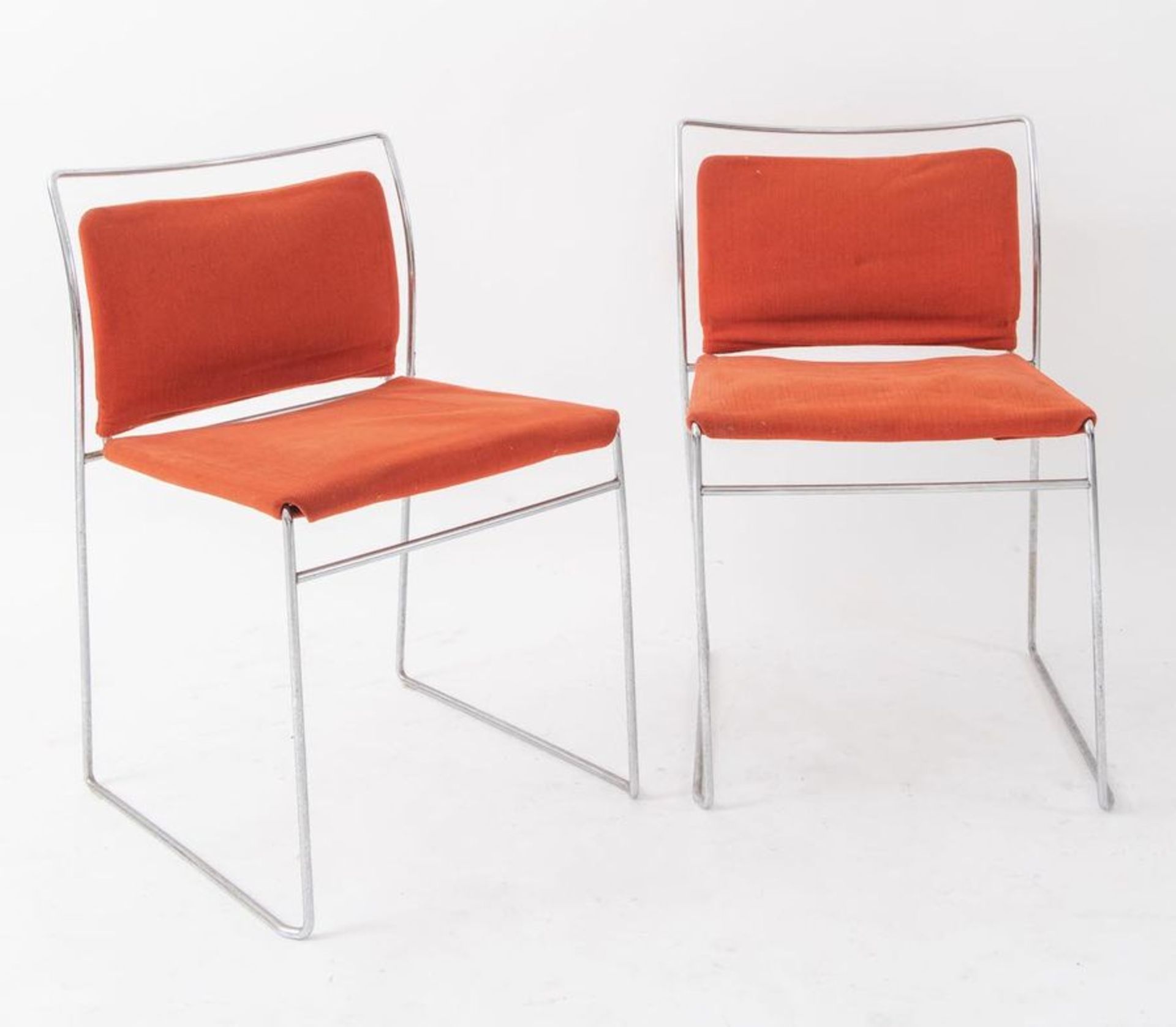 KAZUHIDE TAKAHAMA Quattro sedie in metallo e tessuto modello Tulu. Prod. Simon Gavina Ultramobile, I