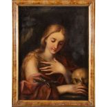 Maestro della fine del XVII secolo - inizio del XVIII secolo "Maddalena". Olio su tela. Cm 64x48.