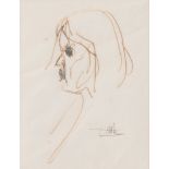 CLETO TOMBA (Castel San Pietro Terme 1898 – Bologna 1987) "Ritratto femminile". Disegno su carta. Cm