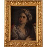 Maestro emiliano del XVIII secolo “Sibilla”. Olio su tela. Cm 46,5x35. Cornice antica.