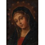 Maestro del XVIII secolo. "Madonna". Olio su tela. Cm 34,5x24,5. Cornice antica.