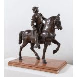 "Alberto da Giussano a cavallo". Fine del XIX secolo, inizio del XX secolo. Scultura in bronzo. Cm 6