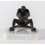 FARPI VIGNOLI (Bologna 1907 - 1997) "Guidatore di Sulky", 1935. Scultura in bronzo con basamento in