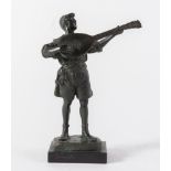 COSTANTINO BARBELLA (Chieti 1853 - Roma 1925) "Serenata". Scultura in bronzo. Cm 22,5x17x10. Opera f