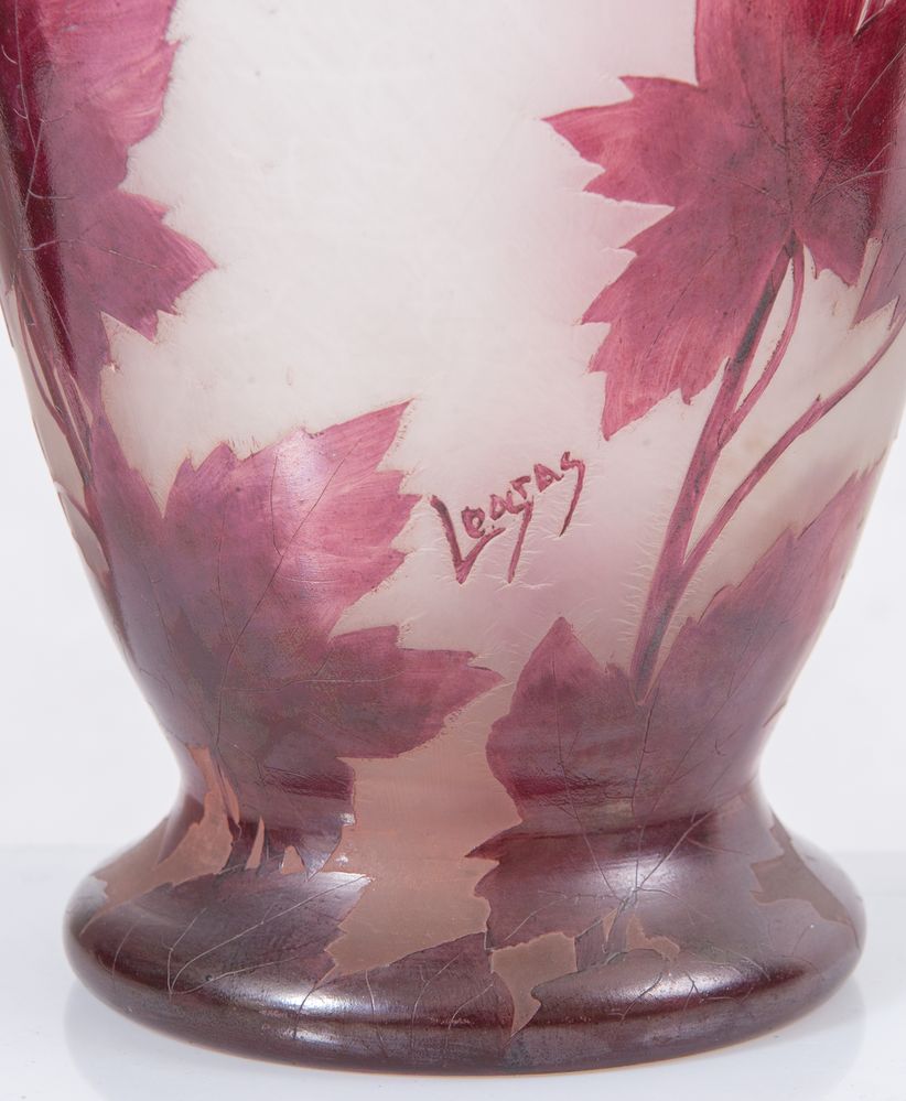 LEGRAS Grande vaso in vetro soffiato cammeo. Marchio originale. Prod. Legras, Francia, 1920 ca. Cm - Image 3 of 3