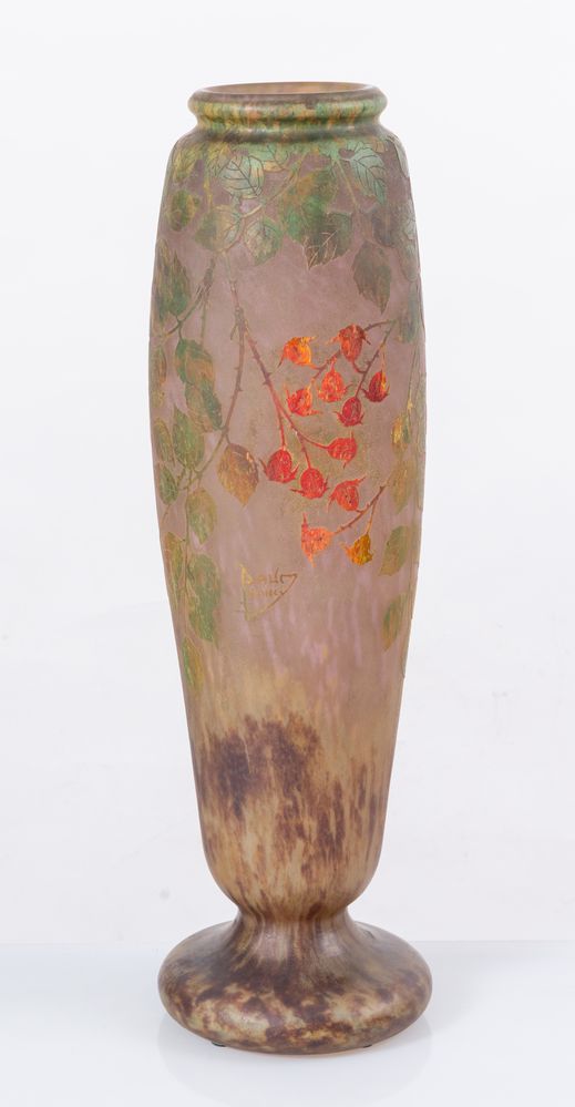 DAUM & NANCY Grande Vaso in vetro soffiato cammeo. Marchio originale. Prod. Daum & Nancy, Francia, - Image 2 of 4