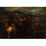 Italian school of the XVII century - Battle scene with horsemen