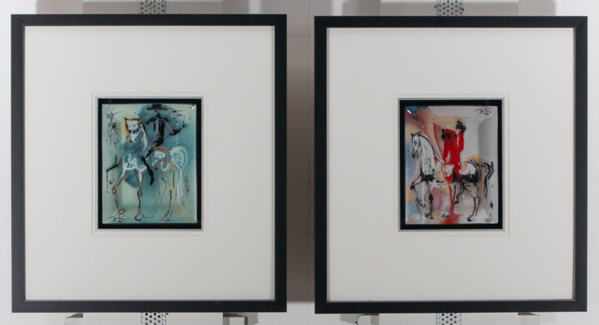 Salvador Dali (1904 - 1989) Set of 3 Limoges porcelain chromographs after the work of Salvador Dali,