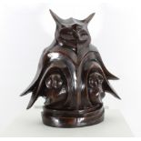 Bronze Bronze alloy sculpture after a design by the Amsterdam School, ** Owl **. - size height and