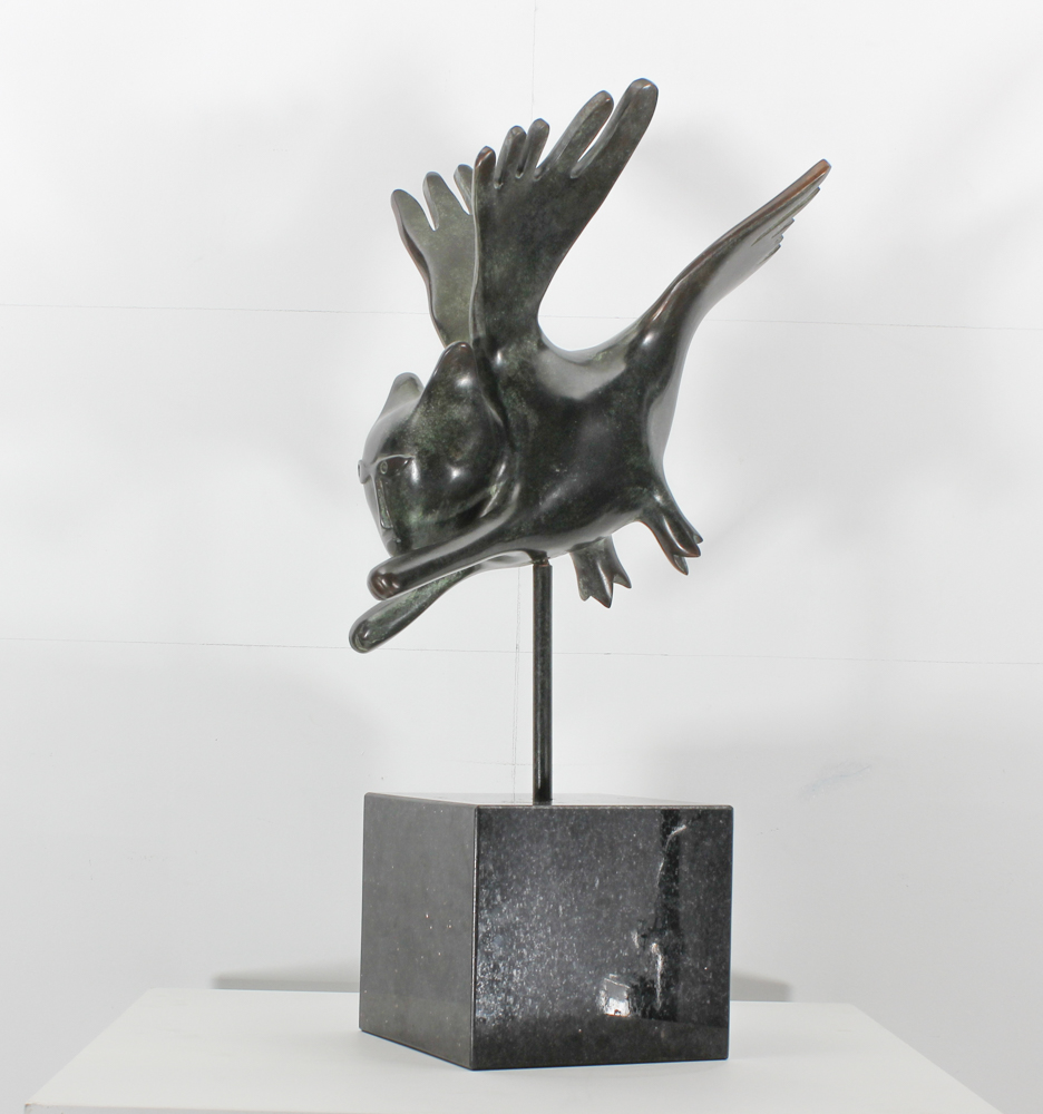 Guillaume Corneille van Beverloo (1922 - 2010) Bronze statue signed Guillaume Corneille, ** Cat bird - Image 8 of 10