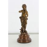 Eutrope Bouret (1833 - 1906) Signed bronze sculpture Bouret , ** Timidity ** - size height and width