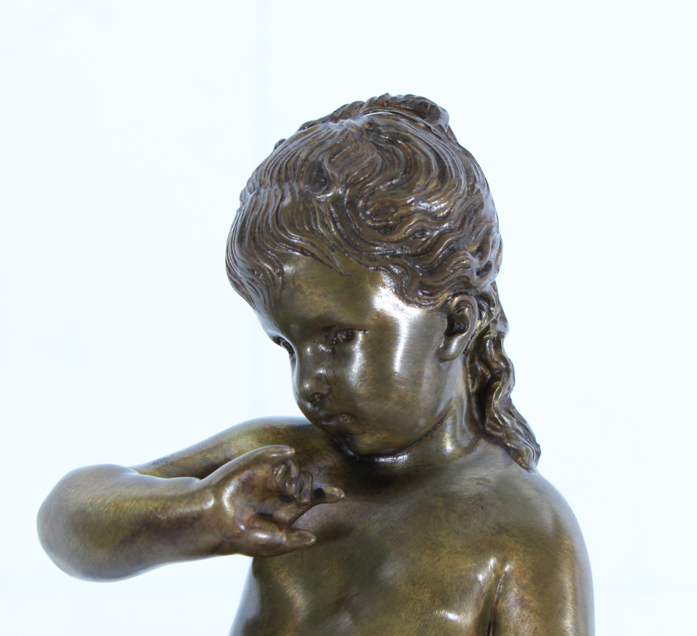 Eutrope Bouret (1833 - 1906) Signed bronze sculpture Bouret , ** Timidity ** - size height and width - Image 6 of 6