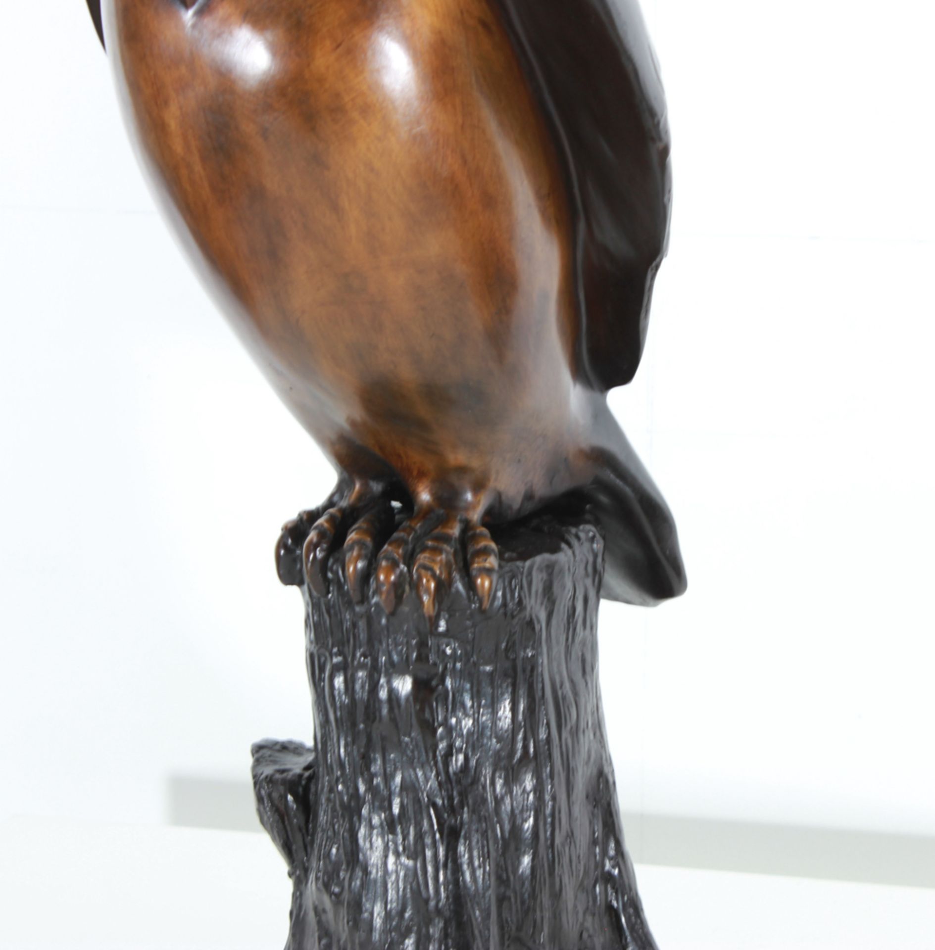 Bronze Bronze sculpture on marble plinth ** the Owl **, unsigned. - size height and width 50 X 25 - Bild 7 aus 8