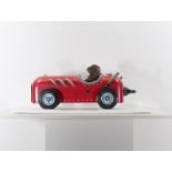 Don Ken (1956 Oostende) “Retro“ sculpture in metal signed Don Ken, ** Ferrari Race Car, With