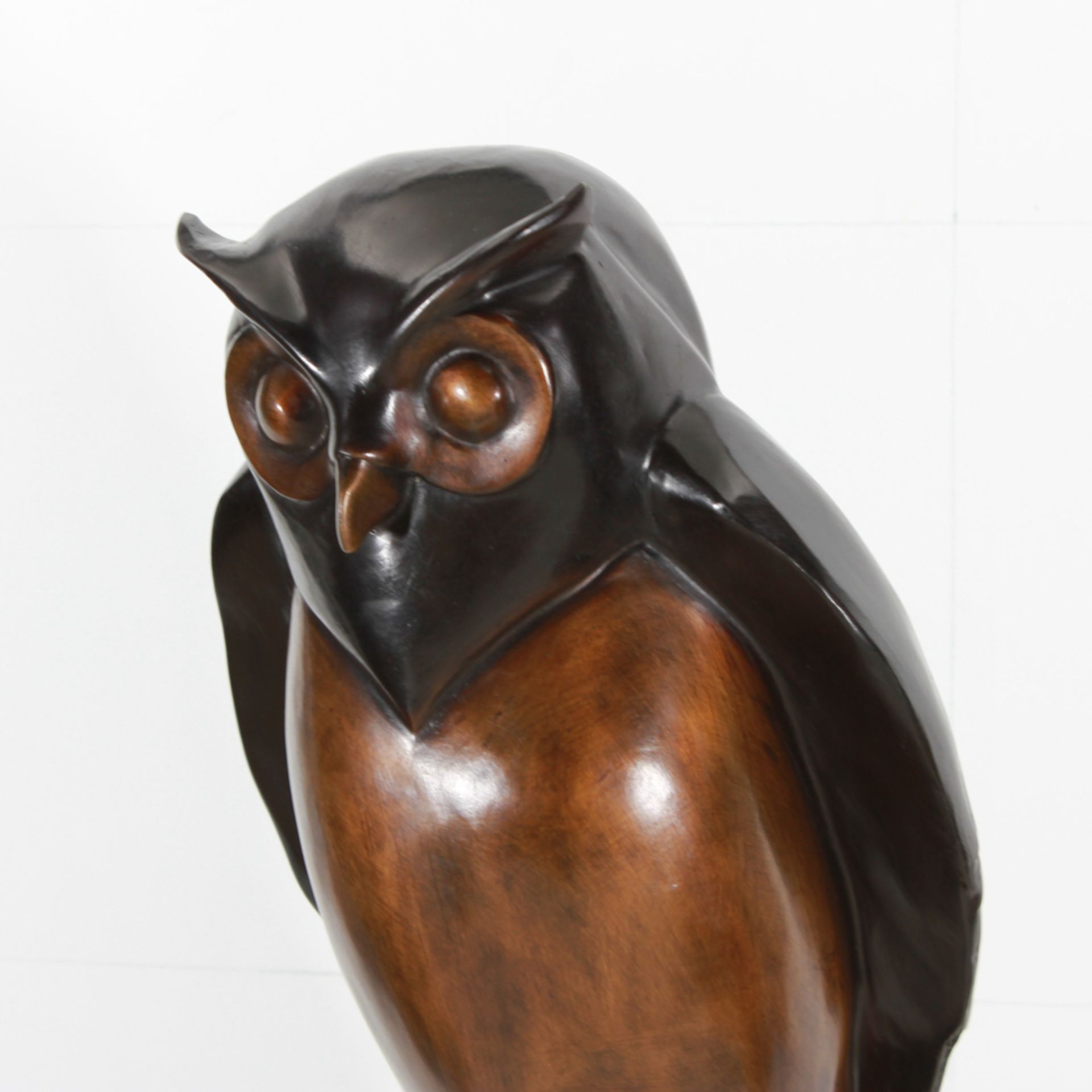Bronze Bronze sculpture on marble plinth ** the Owl **, unsigned. - size height and width 50 X 25 - Bild 6 aus 8