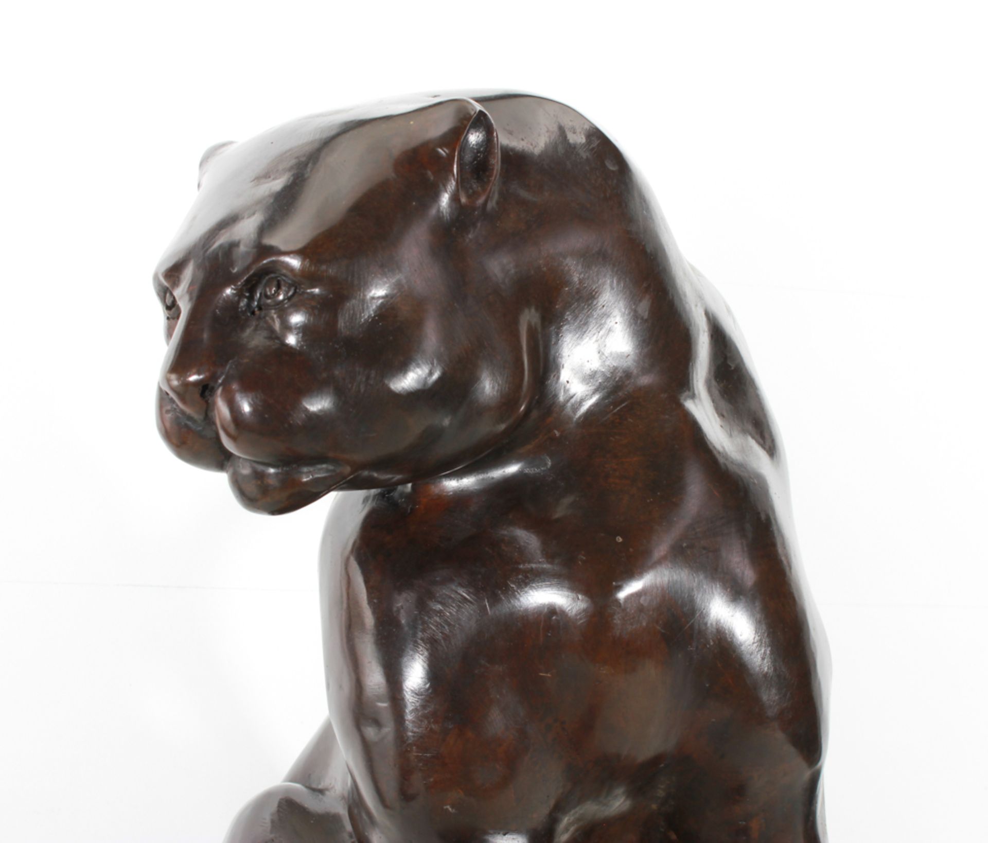 Bronze Bronze sculpture ** Panther Assisi **, unsigned. - size height and width 71 X 56 X 68 cm - Bild 6 aus 7