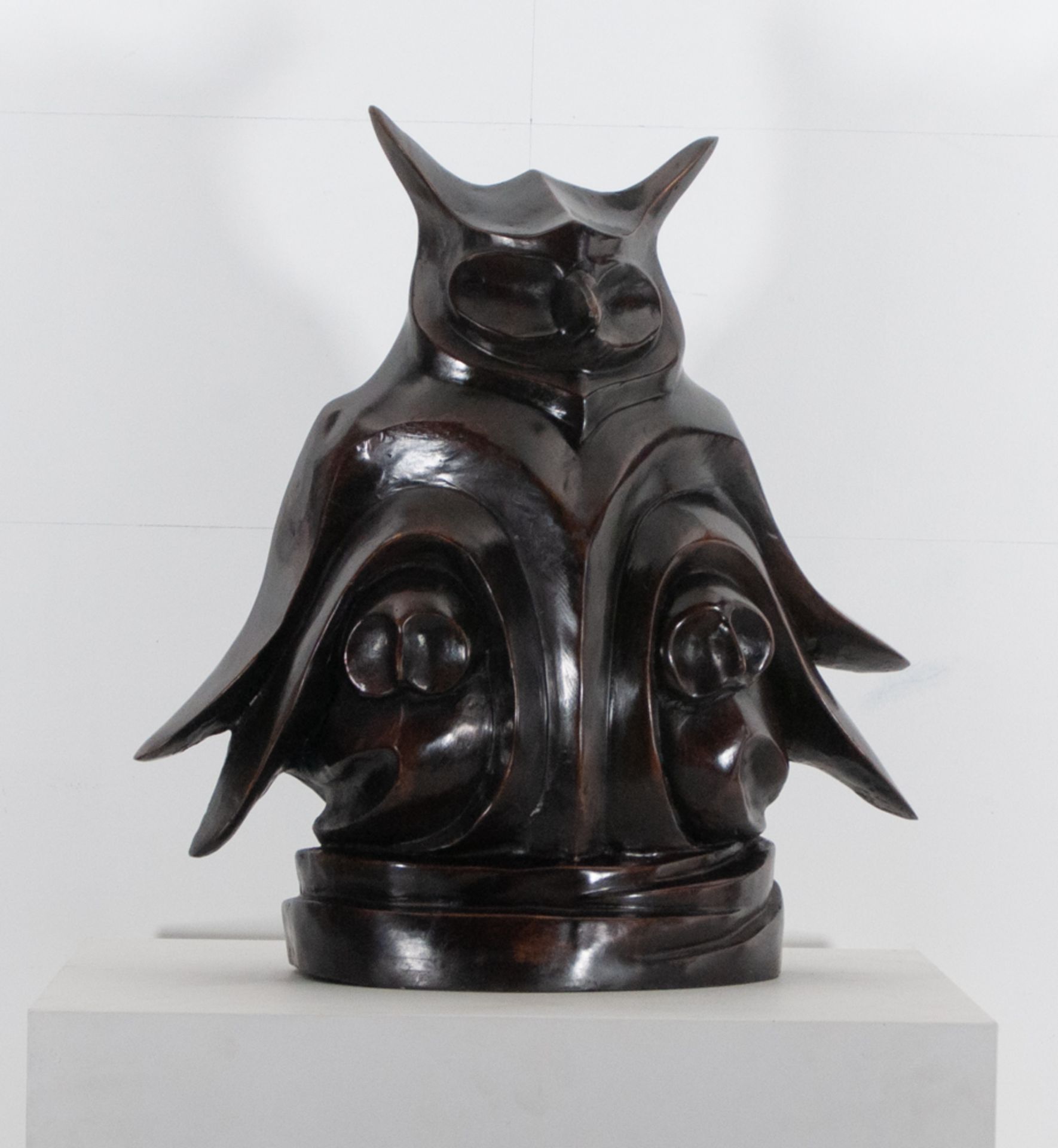 Bronze Bronze alloy sculpture after a design by the Amsterdam School, ** Owl **. - size height and - Bild 7 aus 7