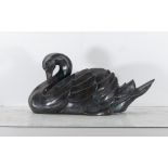 Bronze Sculpture in bronze, ** Swan **, in Art Deco style. - size height and width 34 X 32 X 65 cm