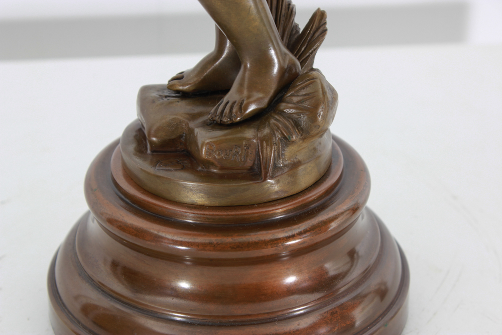 Eutrope Bouret (1833 - 1906) Signed bronze sculpture Bouret , ** Timidity ** - size height and width - Image 5 of 6