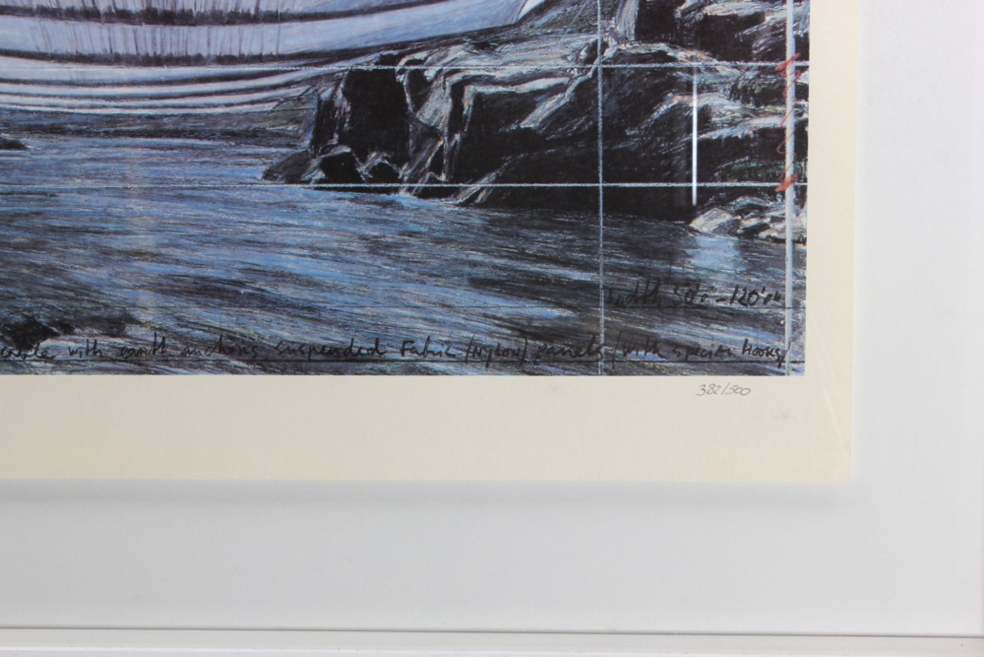 Christo (1935 - 2020) Offset lithograph signed Javacheff Christo, ** Over the River II **, No. 382/ - Bild 5 aus 5