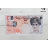 Banksy (1973 Yate UK) Banksy's bank bill, ** Ten Pounds **, with “Pest Control“ label. - size height